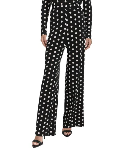 Halston Polka Dot Wide Leg Pant In Transparent