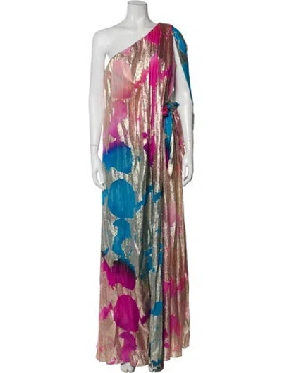 Pre-owned Halston Printed Long Dress
