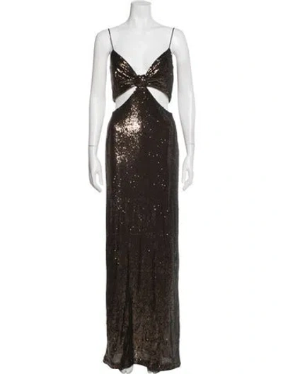 Pre-owned Halston Printed Long Dress