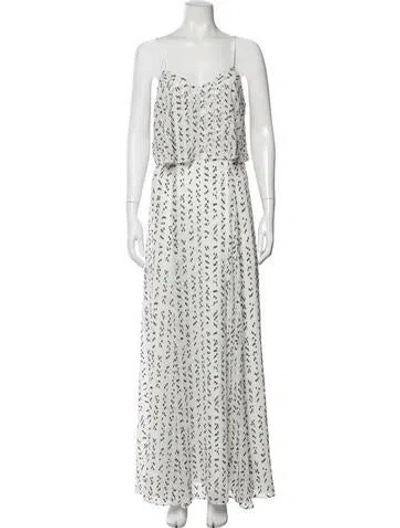 Pre-owned Halston Printed Long Dress In Multi