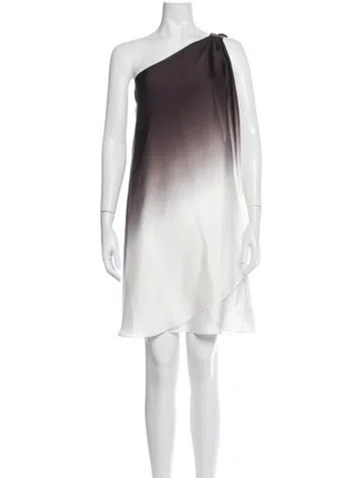Pre-owned Halston Printed Mini Dress In Black