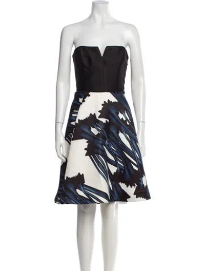 Pre-owned Halston Printed Mini Dress In Neutral