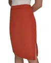 Halston Pull-on Pencil Skirt In Red