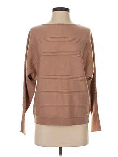 Pre-owned Halston Pullover Sweater In Brown