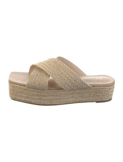 Pre-owned Halston Raffia Espadrilles In Neutral