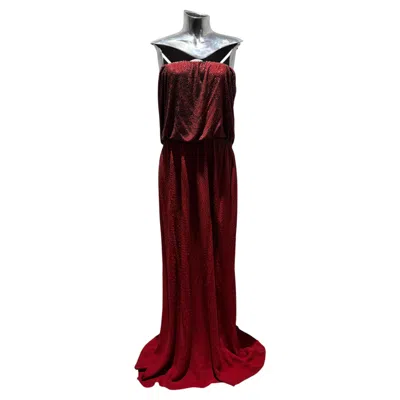 Pre-owned Halston Red Studded Dress Strapless Dress