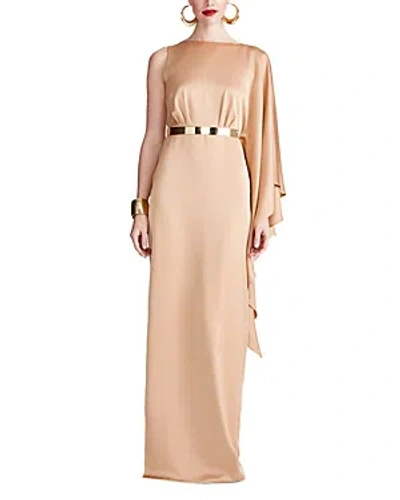 Halston Rhiannon Sating Gown In Neutral