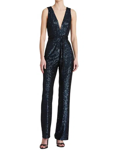 Halston Rosa Jumpsuit In Ink In Blue