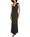 Halston Roselle Crepe Gown In Black