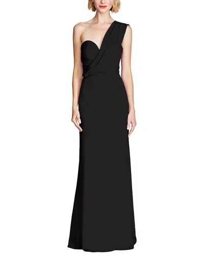 Halston Roselle Crepe Gown In Black