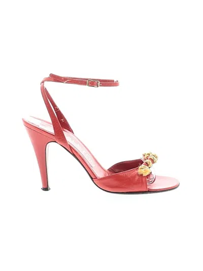 Pre-owned Halston Sandals In Red