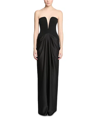 Halston Sanna Plunging Neck Gown In Animal Print