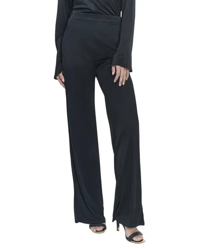 Halston Satin Pull On Pant In Blue