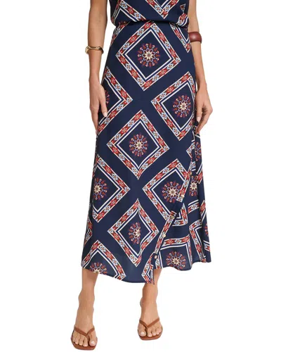Halston Scarf Print Skirt In Multi