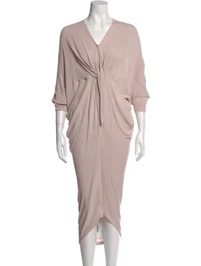 Pre-owned Halston Scoop Neck Long Dress In Purple