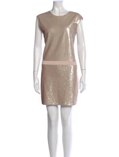 Pre-owned Halston Scoop Neck Mini Dress