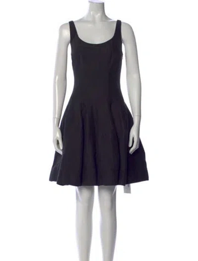 Pre-owned Halston Scoop Neck Mini Dress In Gray