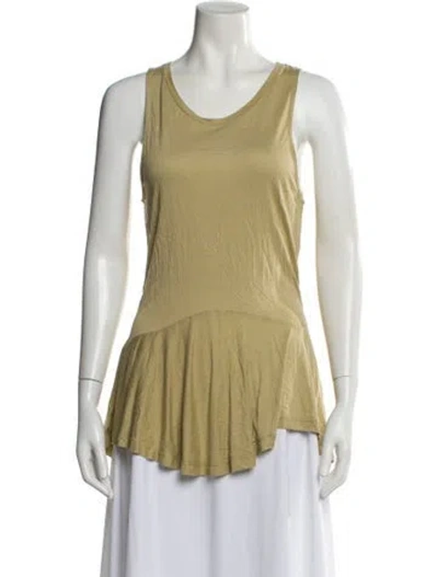 Pre-owned Halston Scoop Neck Sleeveless Top W/ Tags In Neutral
