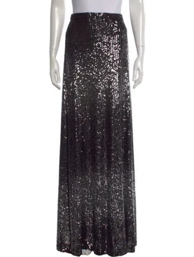 Pre-owned Halston Sequin Long Skirt In Multi