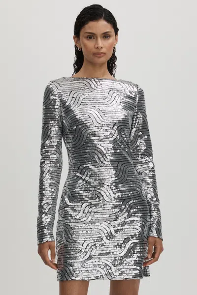 HALSTON HALSTON SEQUIN MINI DRESS