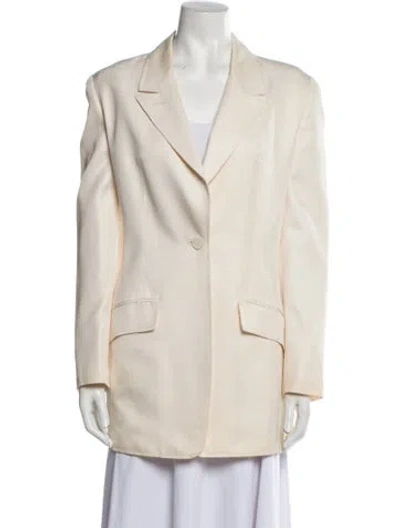 Pre-owned Halston Silk Blazer In Neutral