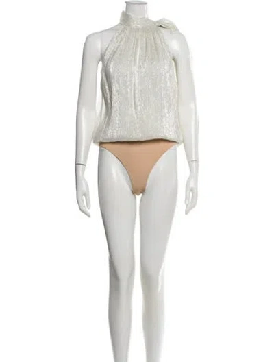 Pre-owned Halston Silk Halterneck Bodysuit