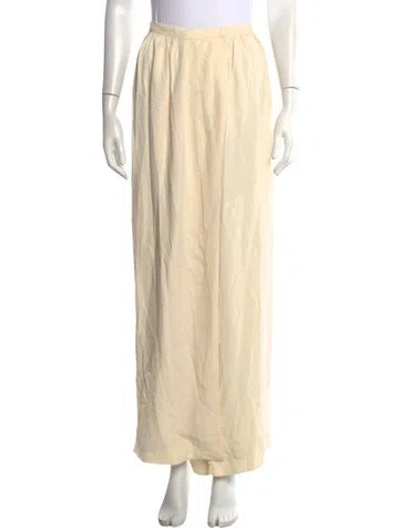Pre-owned Halston Silk Long Skirt In Neutrals