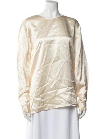 Pre-owned Halston Silk Midi Length Dress W/ Tags In Neutral