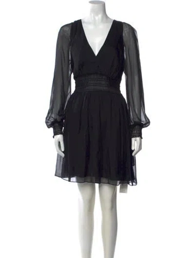Pre-owned Halston Silk Mini Dress In Black