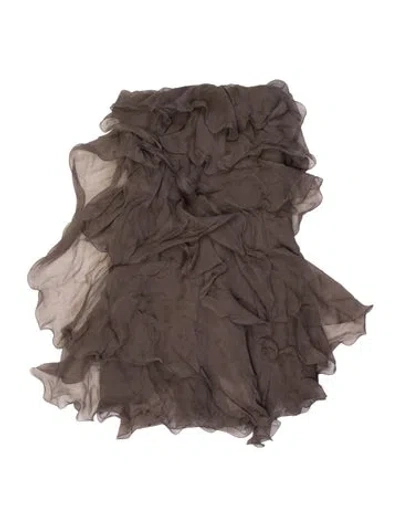 Pre-owned Halston Silk Mini Dress In Brown