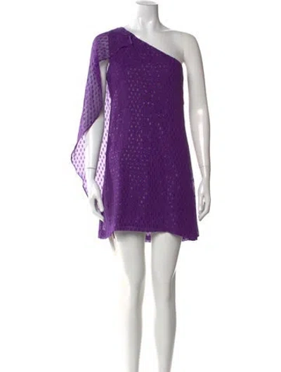 Pre-owned Halston Silk Mini Dress In Purple