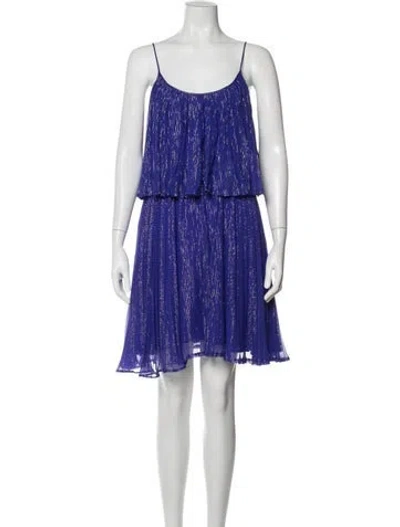 Pre-owned Halston Silk Mini Dress In Purple