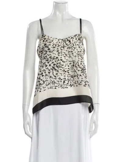 Pre-owned Halston Silk Printed Top In Multi
