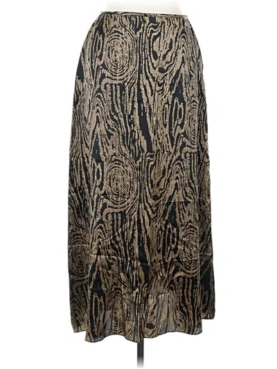 Pre-owned Halston Silk Skirt In Gold
