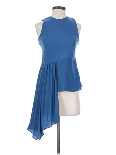 Pre-owned Halston Sleeveless Blouse In Blue