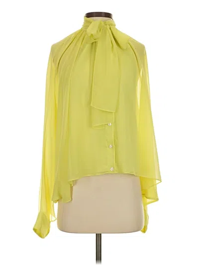 Pre-owned Halston Sleeveless Blouse In Yellow