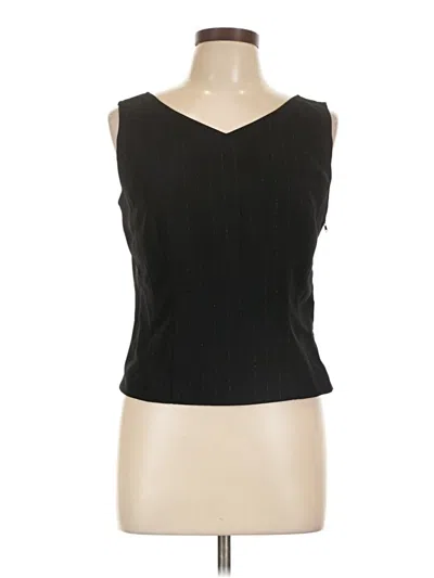 Pre-owned Halston Sleeveless Top Black V Neck Tops