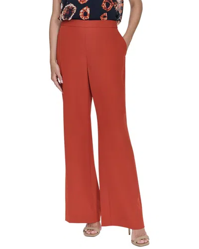 Halston Slim Flare Trouser In Brown