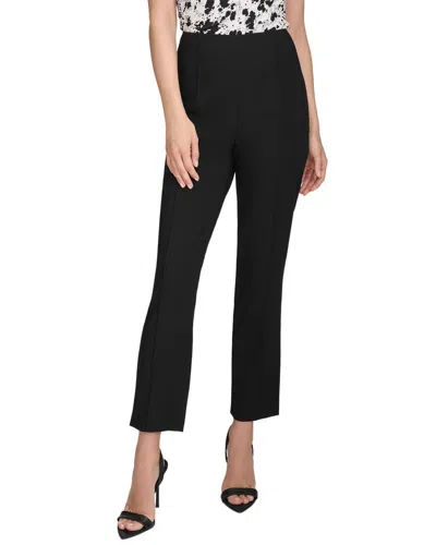 Halston Slim Pintuck Cropped Pant In Black