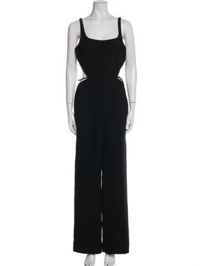Pre-owned Halston Square Neckline Jumpsuit In Black