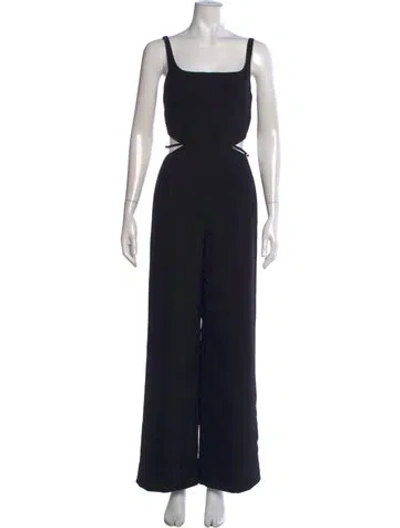 Pre-owned Halston Square Neckline Jumpsuit W/ Tags In Black