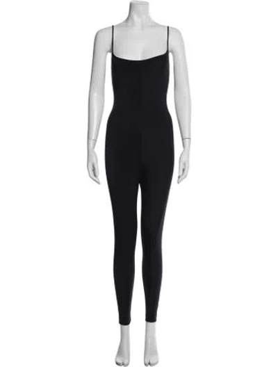 Pre-owned Halston Square Neckline Jumpsuit W/ Tags In Blue