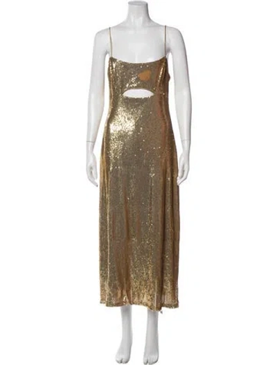 Pre-owned Halston Square Neckline Long Dress