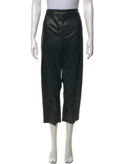 Pre-owned Halston Straight Leg Pants In Black