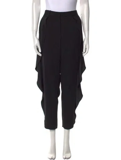Pre-owned Halston Straight Leg Pants In Black