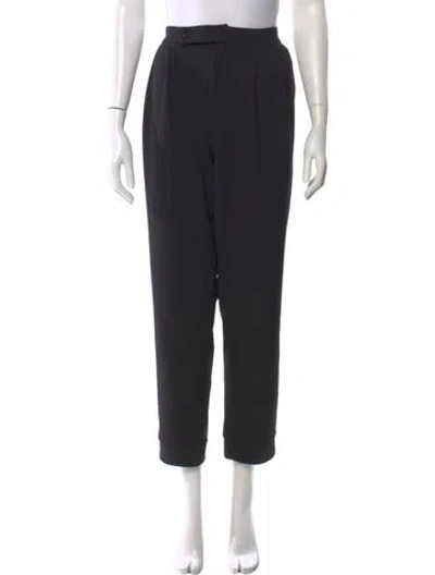 Pre-owned Halston Straight Leg Pants In Black