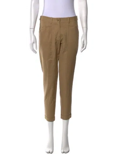 Pre-owned Halston Straight Leg Pants In Neutrals