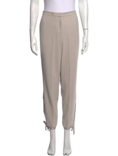Pre-owned Halston Straight Leg Pants In Neutrals