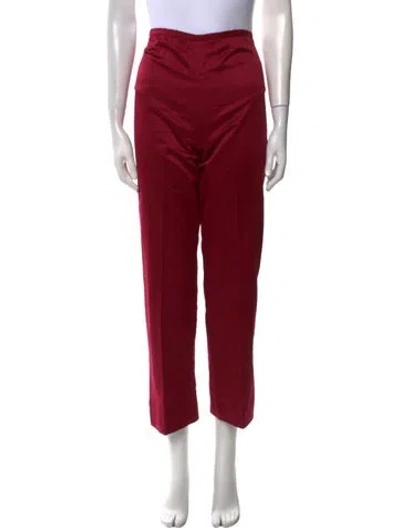 Pre-owned Halston Straight Leg Pants In Red