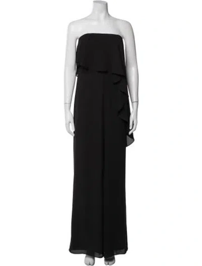 Pre-owned Halston Strapless Jumpsuit In Blue